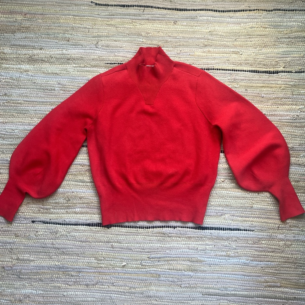 Red Mockneck Sweater